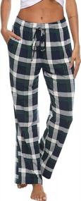 img 4 attached to Stay Comfy In Style With Vlazom Women'S Plaid Pajama Pants - Sleepwear Must-Have With Pockets And Drawstring