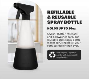 img 3 attached to 🧼 Cleancult Shatter Resistant Glass Spray Bottle - 16oz, 2 Pack - Matte Black - All Purpose Cleaning Spray Bottle with BPA-Free Nozzle & Silicone Sleeve - Dishwasher Safe+