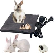 gabraden small animal heating pad - rabbit & guinea pig heater plate with anti-bite protection cover (black/grey) logo