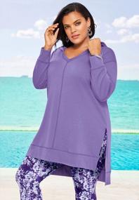 img 1 attached to Stay Cozy And Stylish With Roamans Women'S Plus Size Tunic Hoodie