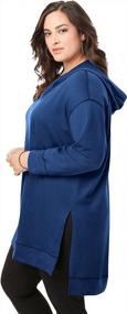 img 2 attached to Stay Cozy And Stylish With Roamans Women'S Plus Size Tunic Hoodie