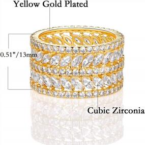 img 3 attached to 14K Yellow Gold Plated Marquise Cubic Zirconia Eternity Ring For Women And Men - Eye-Catching Statement Piece