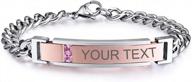 nehzus personalized stainless steel couple bracelets with custom engraving - perfect gift for friendship, relationship and matching jewelry logo
