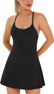 athletic women's tennis dress with built-in bra, shorts, and pockets - ideal workout dress for golf and exercise logo