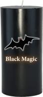 ароматическая свеча-столб 3x6, черная, с насыщенным ароматом черной магии, сделано в сша компанией candlenscent, отдельная упаковка логотип