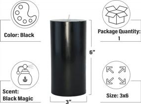 img 2 attached to Scented Pillar Candle 3X6 Black - Richly Fragranced With Black Magic - Made In The USA By CandleNScent - Single Pack
