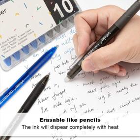 img 2 attached to Vitoler Retractable Erasable Gel Pens - Make Mistakes Disappear, 10-Pack (5 Black & 5 Blue) For Drawing Writing Planner And School Supplies