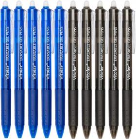 img 4 attached to Выдвижные стираемые гелевые ручки Vitoler - исчезают ошибки, 10 шт. (5 черных и 5 синих) для рисования, письма, планировщика и школьных принадлежностей