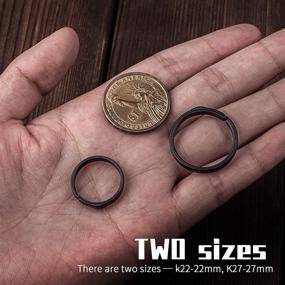 img 3 attached to 💍 Titanium Rings with Side Pushing Keychain: Sleek Men's Accessories by TISUR