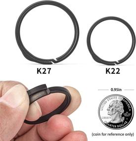 img 2 attached to 💍 Titanium Rings with Side Pushing Keychain: Sleek Men's Accessories by TISUR