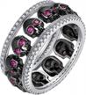 stylish and unique women's skull promise rings with sparkling cubic zirconia logo