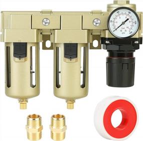img 4 attached to Hromee Air Compressor Filter Regulator Combo Kit - 1/2 Inch With Pressure Gauge, Semi-Auto Drain, Water & Oil Trap Separator, And Bracket For Improved Performance And Efficiency
