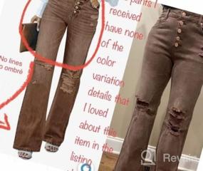 img 6 attached to Рваные расклешенные джинсы с высокой талией и широкими брюками LookbookStore