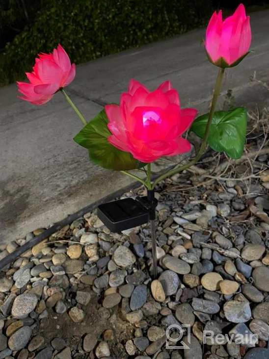 img 1 attached to Set Of 2 Waterproof Solar Lotus Flower Lights, Color Changing LED Solar Landscape Lamps For Outdoor Garden Decor, Pink, Suitable For Patio, Lawn, And Pathway With IP65 Rating review by Terry Wilson
