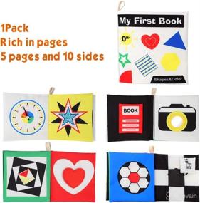 img 3 attached to 📘 Aomola Soft Baby Books - High Contrast Black White Books, Non-Toxic Touch & Feel Crinkle Cloth Books - Early Educational Interactive Toys for Infants, Toddlers, Kids