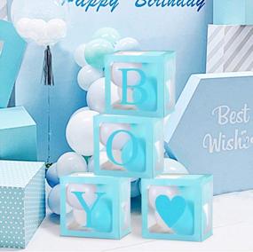 img 1 attached to Adorable Baby Shower Balloon Boxes With Boy Theme Decoration And Gender Reveal Letters - Perfect Party Supplies For Celebrating Your Little Prince!