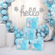 adorable baby shower balloon boxes with boy theme decoration and gender reveal letters - perfect party supplies for celebrating your little prince! logo