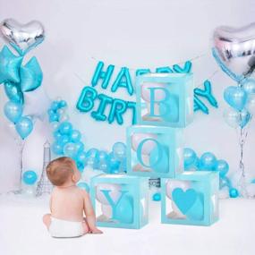 img 2 attached to Adorable Baby Shower Balloon Boxes With Boy Theme Decoration And Gender Reveal Letters - Perfect Party Supplies For Celebrating Your Little Prince!