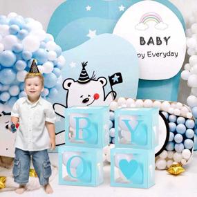 img 3 attached to Adorable Baby Shower Balloon Boxes With Boy Theme Decoration And Gender Reveal Letters - Perfect Party Supplies For Celebrating Your Little Prince!