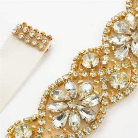 img 2 attached to Rhinestone Wedding Christmas Gold Ivory 0 78Inch Women's Accessories : Belts
