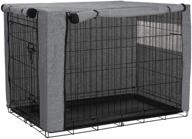 🐶 premium ventilated privacy dog crate cover - double door polyester cloth | air flow, universal fit for wire crates | machine wash & dry | grey - s:31" lx20 wx21 h логотип