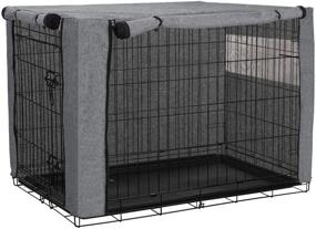 img 4 attached to 🐶 Premium Ventilated Privacy Dog Crate Cover - Double Door Polyester Cloth | Air Flow, Universal Fit for Wire Crates | Machine Wash & Dry | Grey - S:31" Lx20 Wx21 H