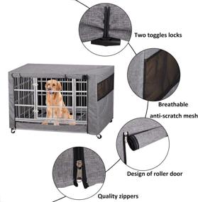 img 3 attached to 🐶 Premium Ventilated Privacy Dog Crate Cover - Double Door Polyester Cloth | Air Flow, Universal Fit for Wire Crates | Machine Wash & Dry | Grey - S:31" Lx20 Wx21 H