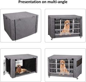 img 2 attached to 🐶 Premium Ventilated Privacy Dog Crate Cover - Double Door Polyester Cloth | Air Flow, Universal Fit for Wire Crates | Machine Wash & Dry | Grey - S:31" Lx20 Wx21 H