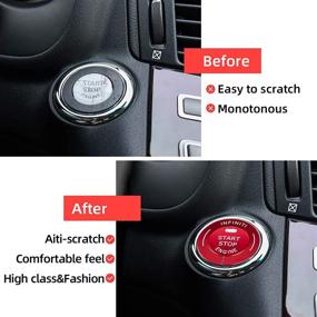 img 3 attached to 🚗 Enhance and Protect Your Infiniti with the Red Engine Push Start/Stop Button Cover and Ignition Button Decoration Trim & Ring Protector Stickers!