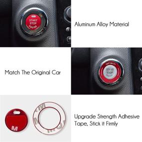 img 2 attached to 🚗 Enhance and Protect Your Infiniti with the Red Engine Push Start/Stop Button Cover and Ignition Button Decoration Trim & Ring Protector Stickers!