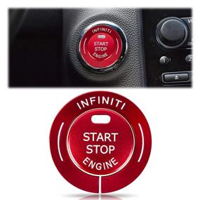 img 4 attached to 🚗 Enhance and Protect Your Infiniti with the Red Engine Push Start/Stop Button Cover and Ignition Button Decoration Trim & Ring Protector Stickers!