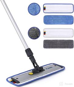 img 4 attached to Premium UYIU Microfiber Mops - Effortless Floor Cleaning with Rotating Aluminum Head, Washable Pads - Ideal for Hardwood Floors - 3 Pack