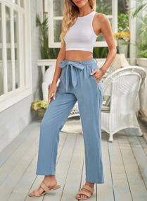img 2 attached to Womens Solid Color Casual Trousers With Drawstring Elastic Waist And Convenient Pockets By BLENCOT