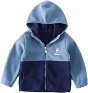 feidoog children's hooded polar fleece jacket with zipper for long sleeve outerwear logo