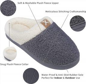 img 1 attached to Vepose Women's Cozy Slippers: Memory Foam, Faux Fur Lined, Non-Slip Indoor/Outdoor Shoes