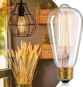 img 4 attached to Decorate Your Home With Warm And Dimmable Edison Light Bulbs - Pack Of 12 Clear 60W Incandescent Bulbs With E26/E27 Base