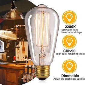 img 1 attached to Decorate Your Home With Warm And Dimmable Edison Light Bulbs - Pack Of 12 Clear 60W Incandescent Bulbs With E26/E27 Base