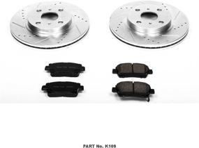 img 2 attached to 🏎️ Performance Upgraded: Power Stop K109 Front Z23 Carbon Fiber Brake Pads with Drilled & Slotted Rotors Kit for Improved Braking Efficiency