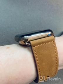 img 6 attached to Upgrade Your Apple Watch With Genuine Leather Strap - KYISGOS Compatible With IWatch Band In Retro Camel Brown/Black, Fits 41Mm/40Mm/38Mm Sizes