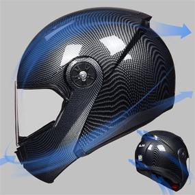 img 2 attached to ILM Flip Up Modular Motorcycle Helmet For Adults Men Women Street Bike Motocross Full Face Helmet DOT 115(Carbon Fiber