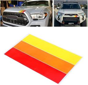 img 4 attached to 🚗 Mochent Classic Retro Tri-Color Stripe Decal Stickers for Toyota Tacoma 4Runner Tundra Rav4: Enhance Your Vehicle's Style with Colorful Accessories!