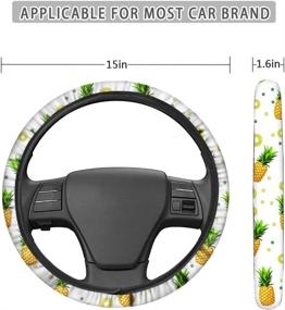 img 1 attached to 🦋 Add a Touch of Elegance to Your Drive with TOADDMOS Chic Blue Butterfly Floral Steering Wheel Cover for Women