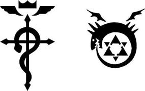 img 1 attached to 🔥 NGK Trading Fullmetal Alchemist Ouroboros and Flamel Black Vinyl Decal - 5 inch, Suitable for Bumpers, Walls, Laptops, Windows, and More