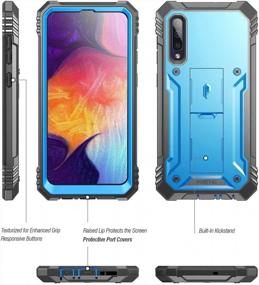 img 3 attached to Blue Poetic Revolution Series Phone Case For Samsung Galaxy A50/A50S - Full-Body Rugged Dual-Layer Shockproof Cover With Kickstand And Built-In-Screen Protector For Enhanced Protection