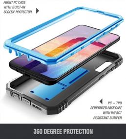 img 2 attached to Blue Poetic Revolution Series Phone Case For Samsung Galaxy A50/A50S - Full-Body Rugged Dual-Layer Shockproof Cover With Kickstand And Built-In-Screen Protector For Enhanced Protection