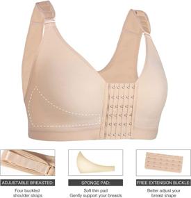img 2 attached to Women'S Post-Surgery Front Closure Sports Bra With KIMIKAL Technology
