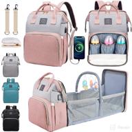 🎒 versatile & stylish diaper bag backpack with changing station, toy bar & usb port - perfect baby shower gift for on-the-go parents! logo