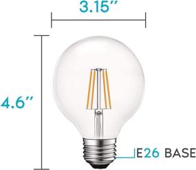 img 2 attached to Обновите свое освещение с помощью светодиодных ламп Luxrite Vintage G25 Globe — эквивалент 60 Вт, регулируемая яркость, теплый белый 2700K (6 шт.)