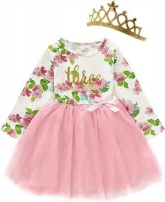 img 4 attached to Shalofer Baby Girl Birthday Dress Set Little Girls Floral Lace Outfit Sets