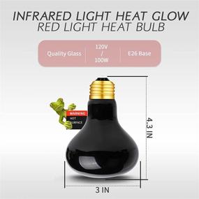 img 3 attached to 🔥 Night Heat Lamp 100W Reptile Heating Bulb: Infrared Moonlight UVA Basking for Bearded Dragon, Lizard, Tortoise, Snake - 2 Pack!